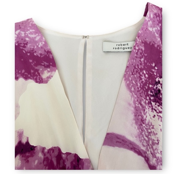 Robert Rodriguez Clematis Print 100% Silk Dress Sz 8 - Picture 6 of 11